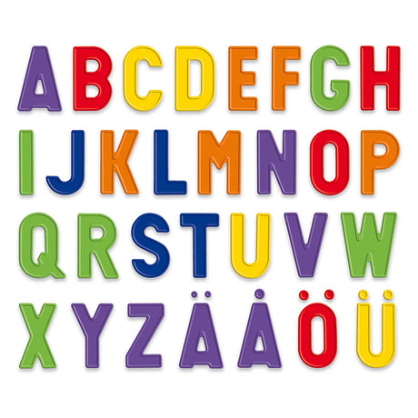 Lavagna magnetica Quercetti gioco educativo con lettere magnetiche multicolori.