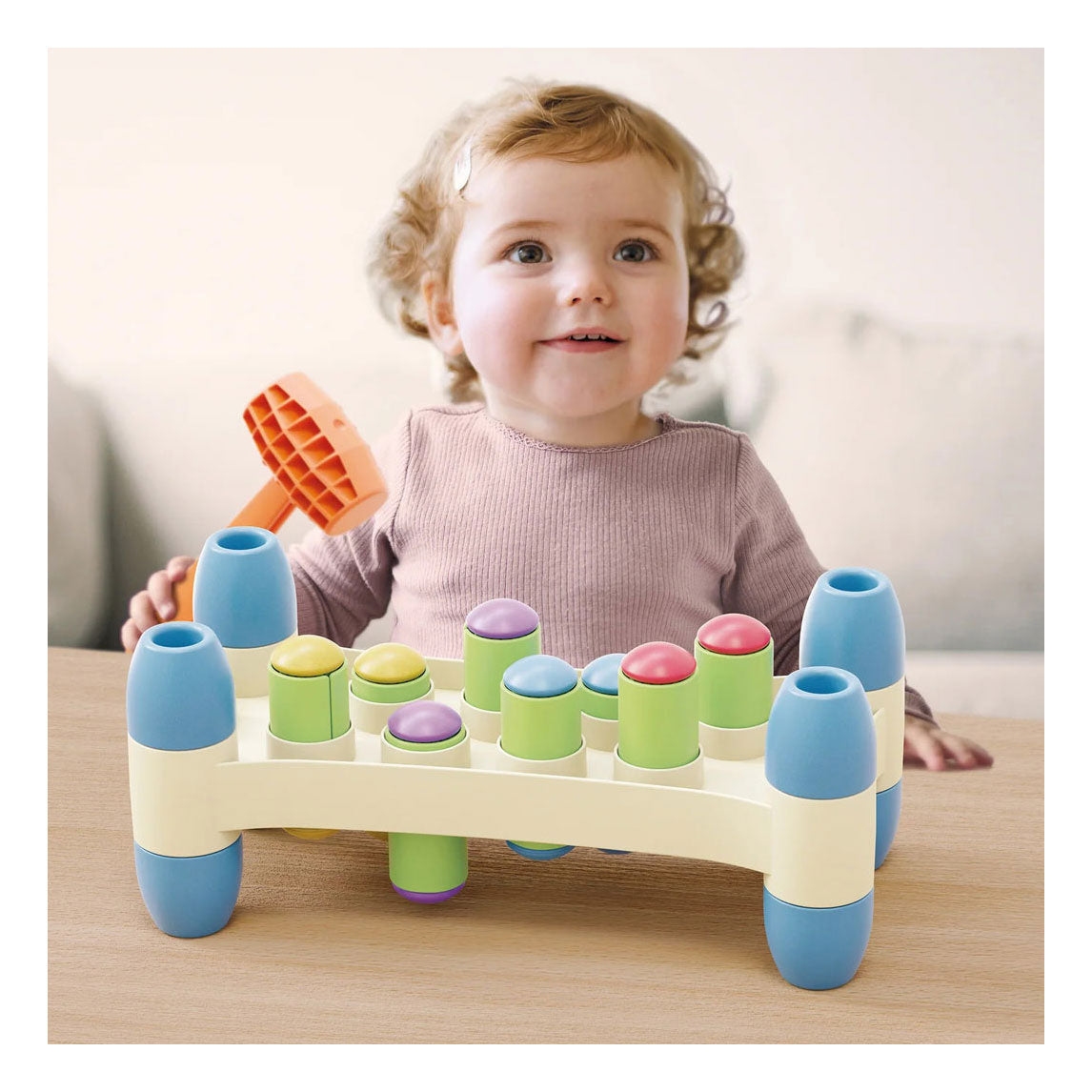 Quercetti play eco+ hammer bench peggy (34 pezzi)