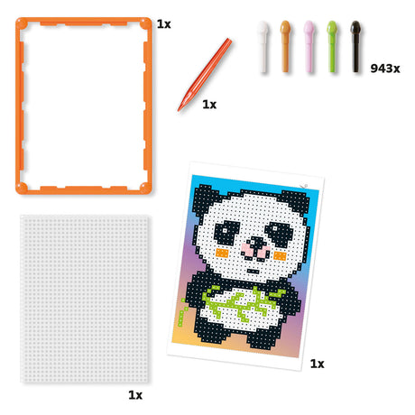 Quercetti pixel art mosaico giocattolo panda 946dlg - giocattoli creativi.