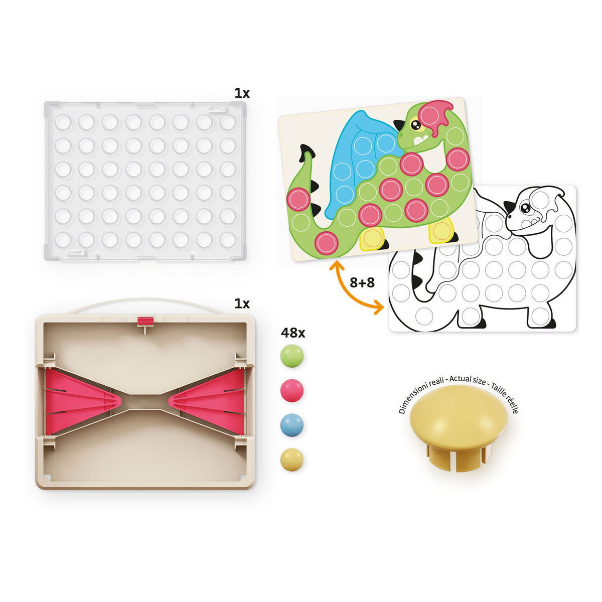 Quercetti play eco+ fantacolor inserto mosaico junior (58 pezzi)