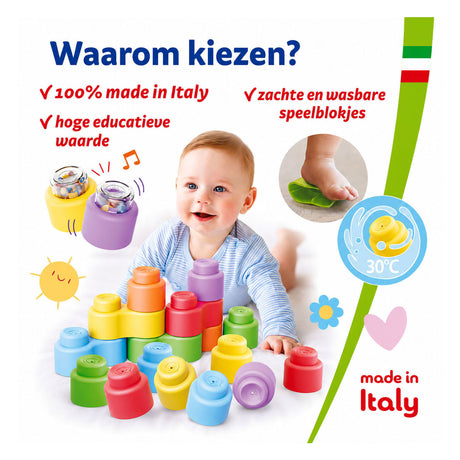 Quercetti mattoncini giochi per bambini con suono - 18 pezzi.