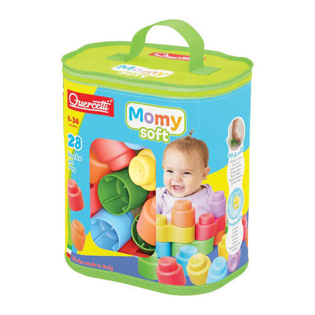 Mattoncini Quercetti momy soft - 28 pezzi - giocattoli colorati per bebè.