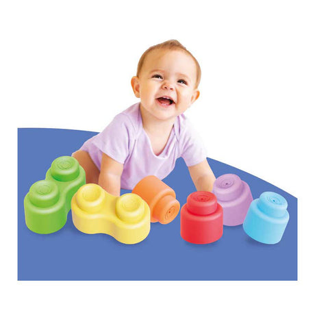 Mattoncini Quercetti momy soft - 28 pezzi - giocattoli colorati per bebè.