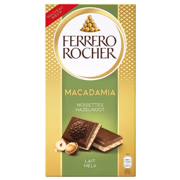 Ferrero rocher tavoletta nocciola macadamia (8x 90 gr)