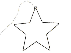 Svenska lampada a stella metallo nero 30cm 40 lampade LED calde