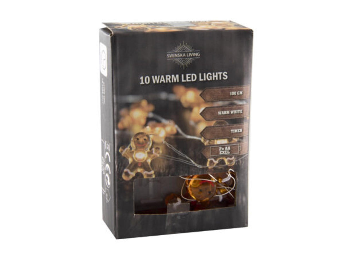 Svenska Living String Lighting Omino di Pan di Zenzero con timer