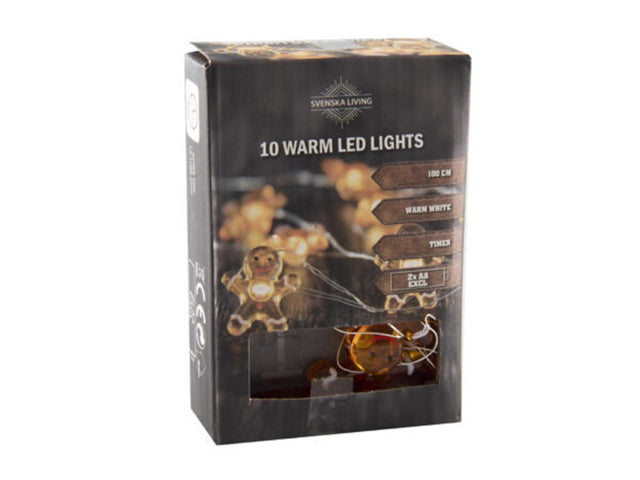 Svenska Living String Lighting Omino di Pan di Zenzero con timer