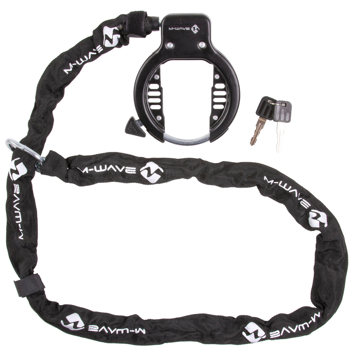 Lucchetto da telaio con catena ad anello M-wave con catena