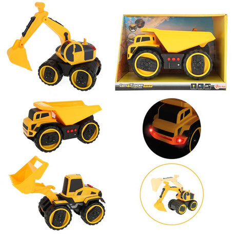 Toi-toys toi giocattoli auto camion veicolo da costruzione 22 cm attrito con luce e suono