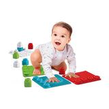 Clementoni soft clemmy - percorso sensoriale - giochi sensoriali - tappeto gioco - blocchi bebè e tappetino gioco - con blocchi impilabili in morbida schiuma - 6 - 36 mesi