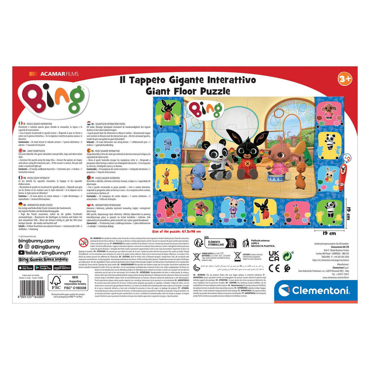 Puzzle del pavimento clementoni grande bing interattivo