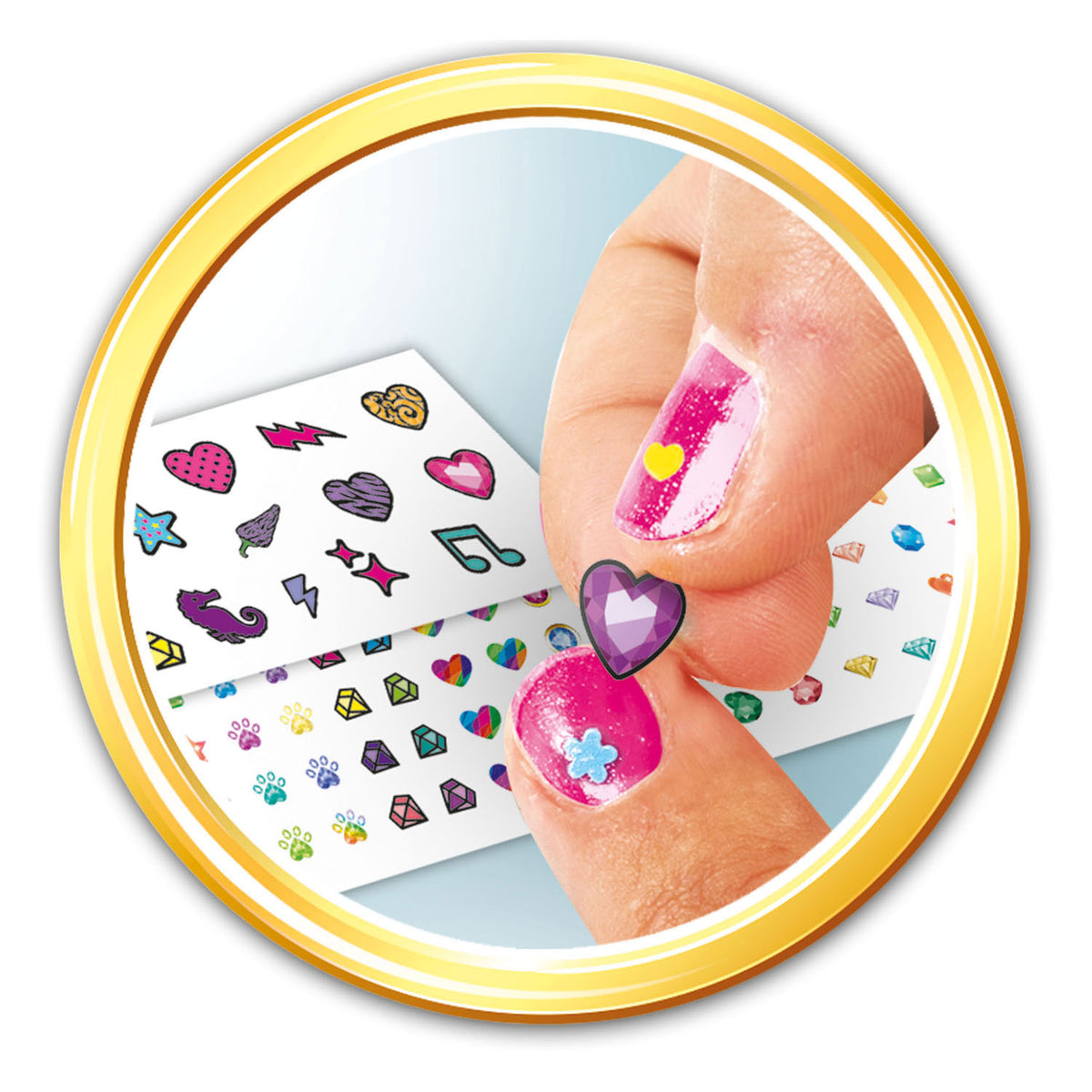 Clementoni Crazy Chic - Nail Studio per bambini - Smalti per bambini con adesivi, glitter e asciuga unghie - dai 6 anni