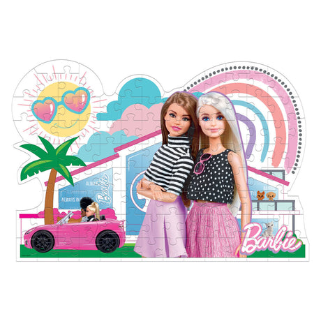 Puzzle Clementoni super color - macchina barbie rosa, 104 pz.