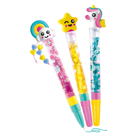 Idea Clementoni - penne glitter - confezione ricca di accessori - il regalo creativo - realizzare penne glitter - dai 6 anni