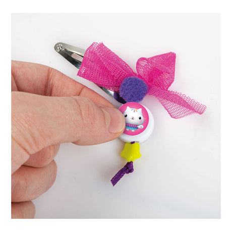 Clementoni - accessori per capelli per bambini - casa delle bambole di Gabby - set creativo - decora i tuoi accessori per capelli - da 4 anni