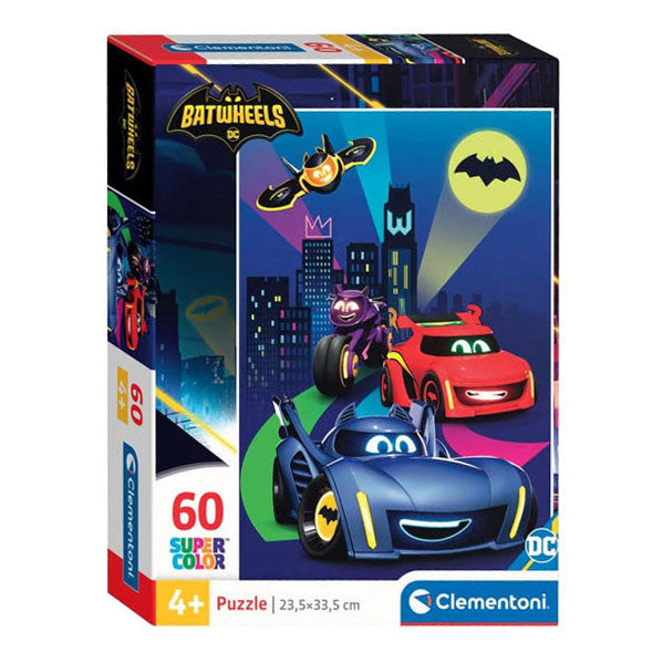 Clementoni - puzzle - 60 pezzi - batwheels - puzzle per bambini dai 4 anni