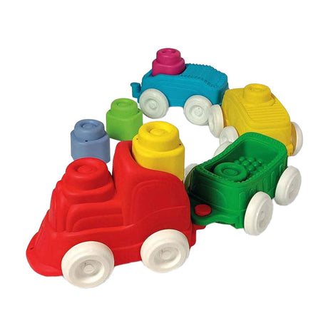 Clementoni baby - trenino sensoriale clemmy con morbidi blocchi, 12 pezzi.