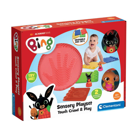 Clementoni baby - Tappeto gioco sensoriale bing con figure da gioco, 6 pezzi.