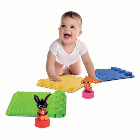 Clementoni baby - Tappeto gioco sensoriale bing con figure da gioco, 6 pezzi.
