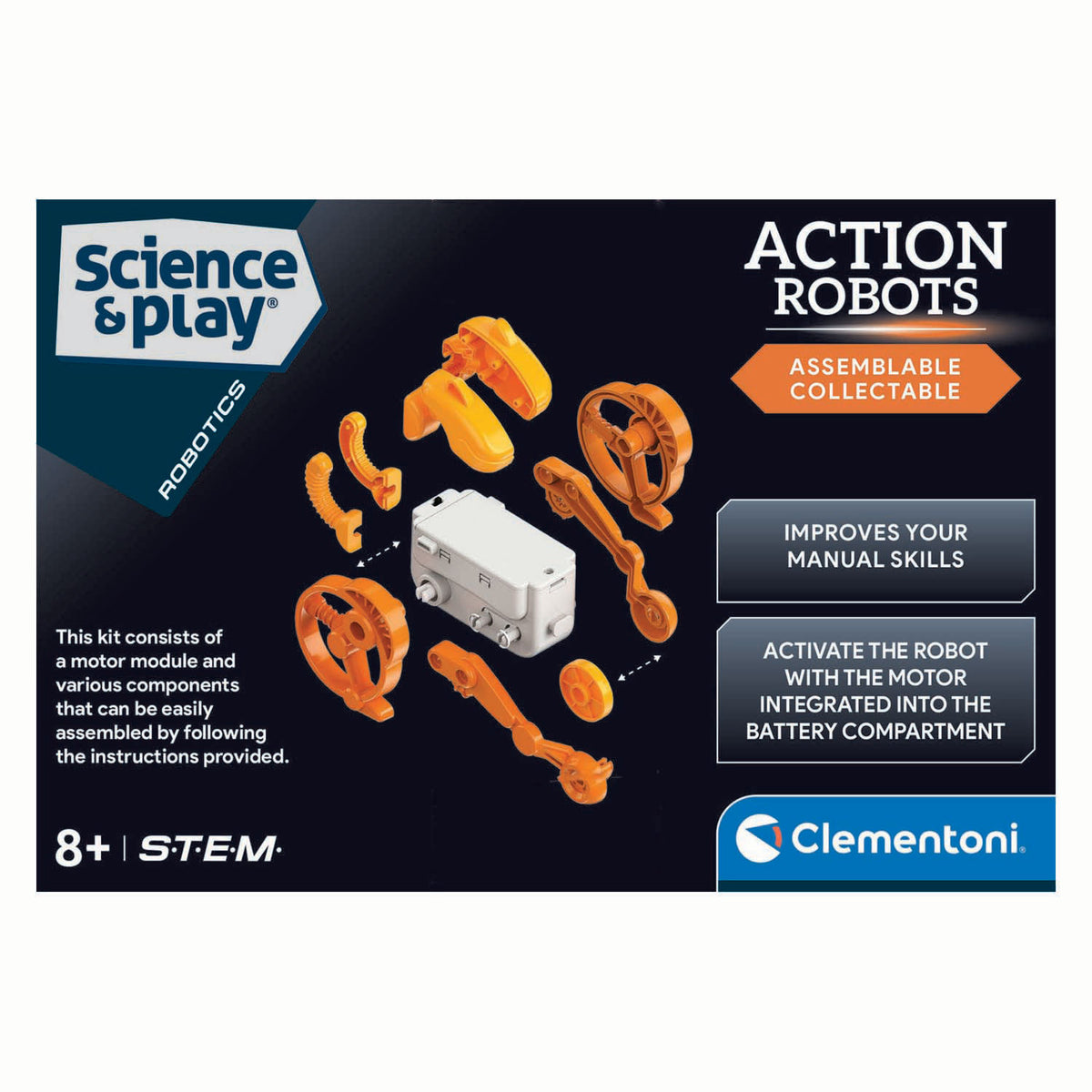 Clementoni - robot corridore - gioco scientifico - giocattolo vocale - kit di costruzione - da 8 anni