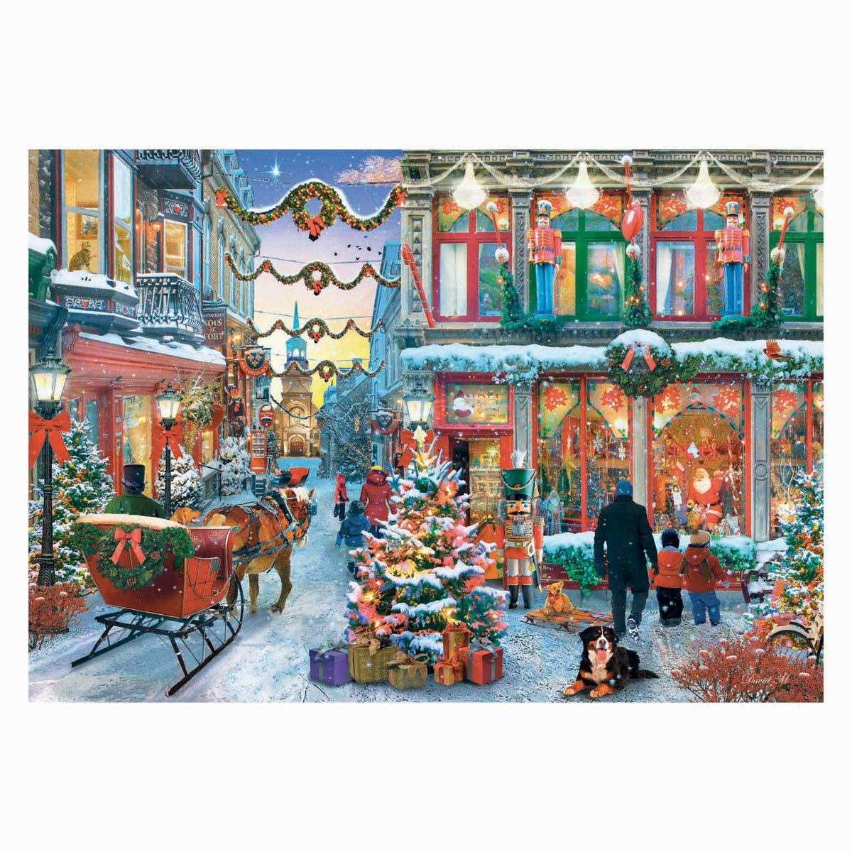 Puzzle Clementoni Puzzle natalizio 500 pezzi Poster del villaggio innevato.