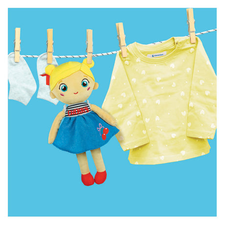 Clementoni zachte knuffelpop cherry terry - knuffel en pop voor baby en peuter - zacht kraamcadeau - wasbaar poppen speelgoed voor de allerkleinsten