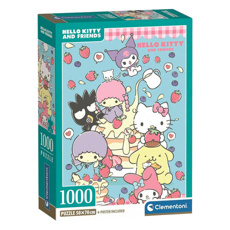 Puzzle Clementoni hello kitty - puzzle 1000 pezzi - puzzle a scatola compatta - puzzle e puzzle per adulti