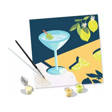Ravensburger dipinto con i numeri pacchetto creativo tela limone 20x20 cm.