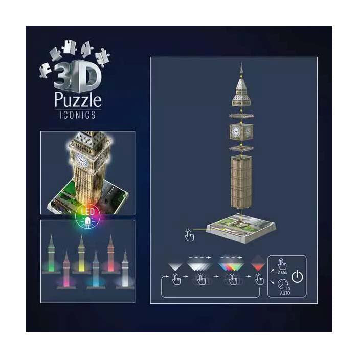 Ravensburger Puzzle 3D Iconics Big Ben - con luce - 235 pz.