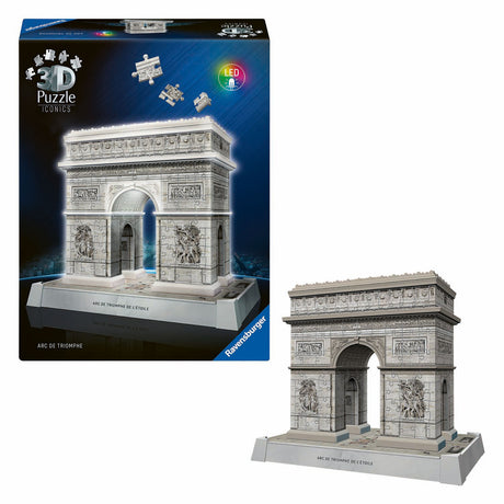 Ravensburger puzzle 3d iconics arc de triomphe paris - con luce - 255 pz.