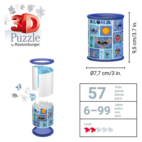 Portapenne Ravensburger puzzle 3D Disney Stitch - 54 pezzi.
