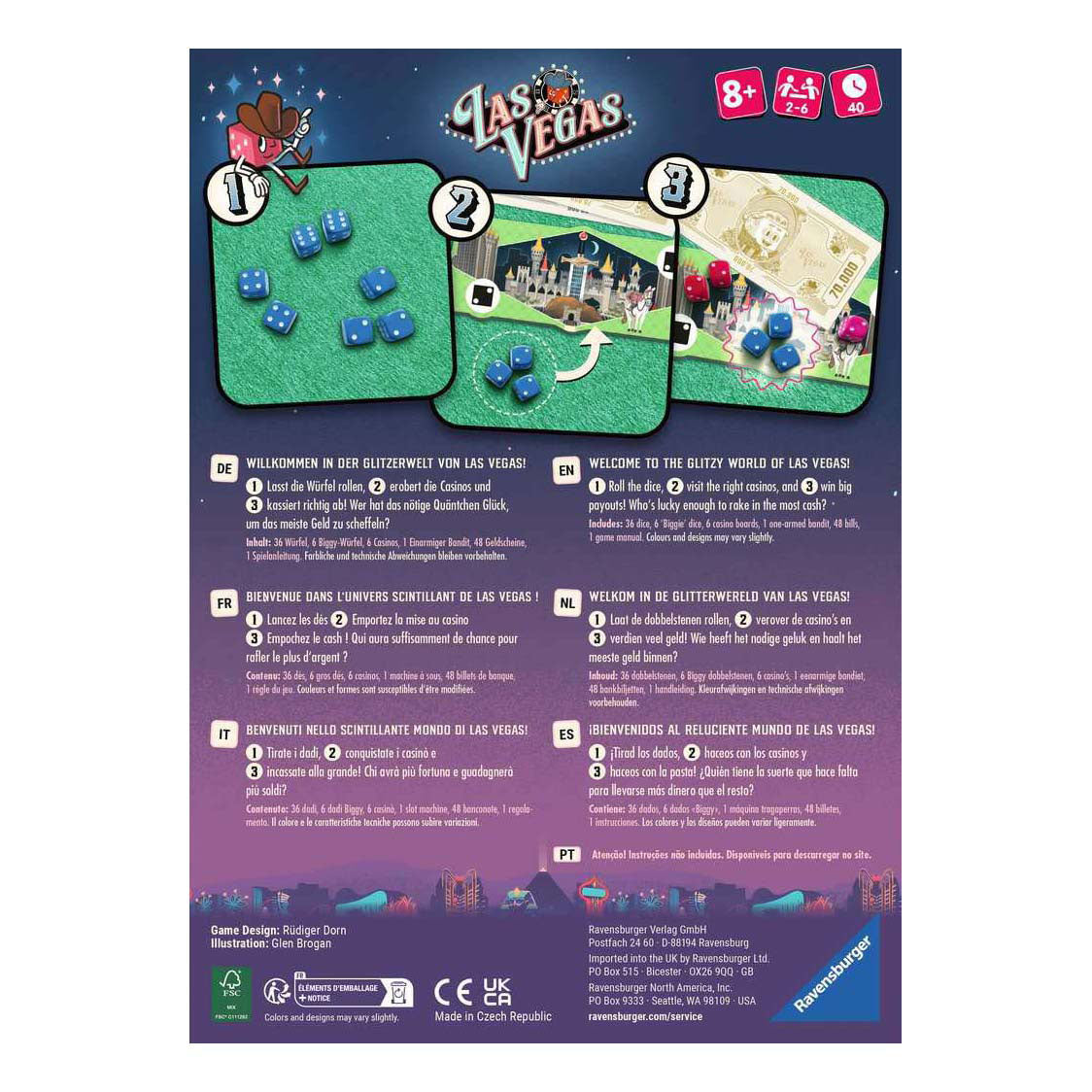 Ravensburger – Las Vegas – gioco di dadi – da 8 anni