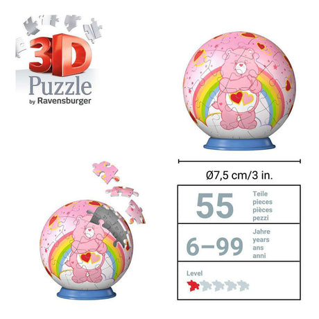 Ravensburger – Care Bears: Love-a-lot Bear – Palla puzzle 3D – 55 pezzi