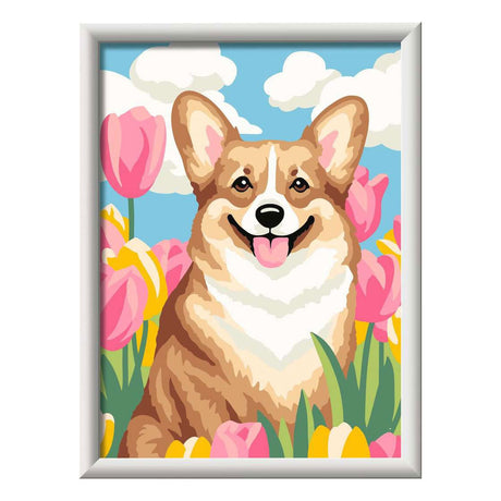 Ravensburger – creart: corgi floreale – pittura con i numeri