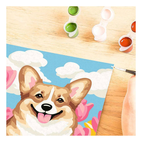 Ravensburger – creart: corgi floreale – pittura con i numeri