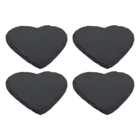Sottobicchiere in ardesia cuore 10 cm set da 4