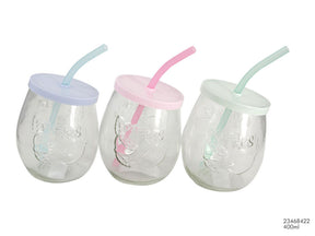 Tazza ovale 400ml con cannuccia