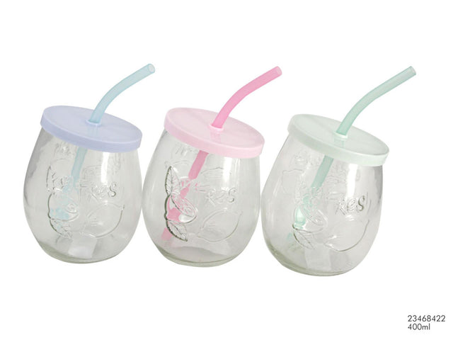 Tazza ovale 400ml con cannuccia