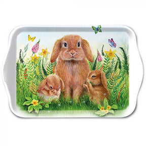Vassoio Ambiente famiglia di conigli 13x21 cm