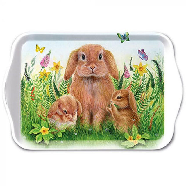 Vassoio Ambiente famiglia di conigli 13x21 cm