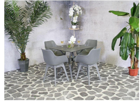 Sedia da giardino Sens Jasper in plastica grigio scuro