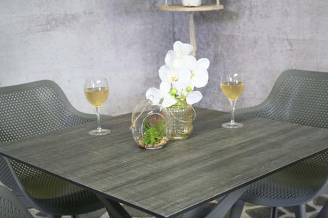 Tavolo da giardino Sens Jasper 80x80cm plastica grigio scuro