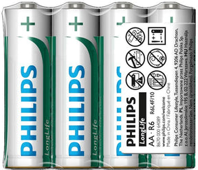 Batteria Philips Longlife TR-Battery R6 4pz. mignon a lunga conservazione