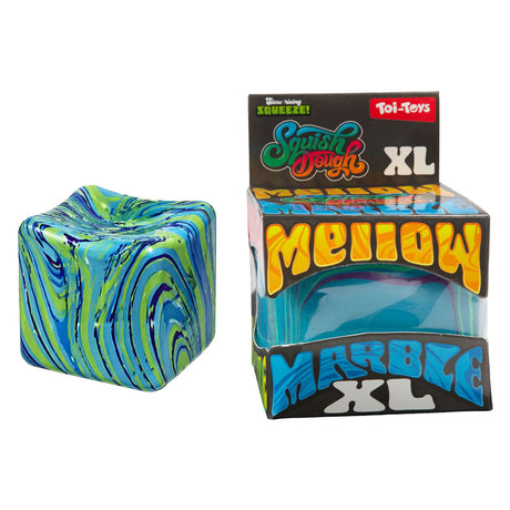 Toi-toys squishdough knijpkubus xl marmer - 10cm 500gr