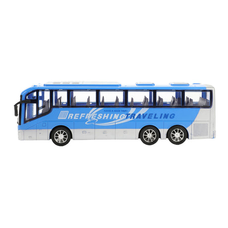 Auto camion vehicool travel bus blu attrito - 32 cm