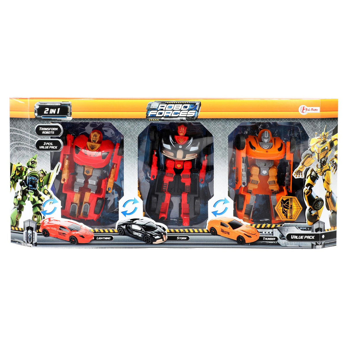 Toi-toys roboforces trasforma il robot per auto, 3 pz.
