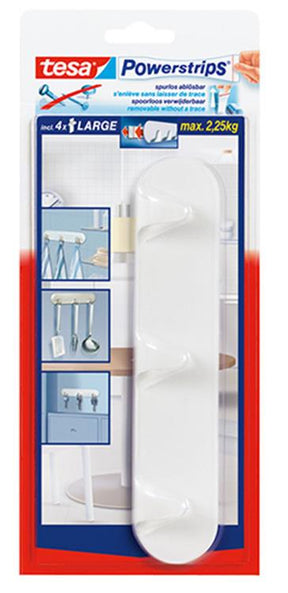 Tesa 1002613 - Porta prese multiple bianco | 6 pezzi