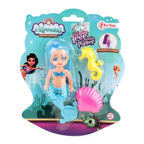 Toi-toys toi giocattoli sirene bambola sirena 12 cm con 2 pettini