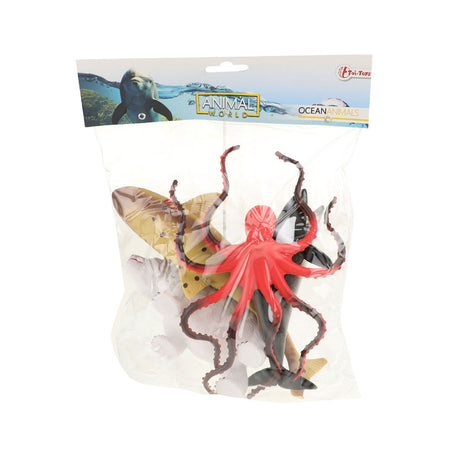 Toi-toys mondo animale animali marini deluxe, 5 pz.