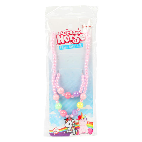 Collana di perle di cavallo da sogno e braccialetto di unicorno
